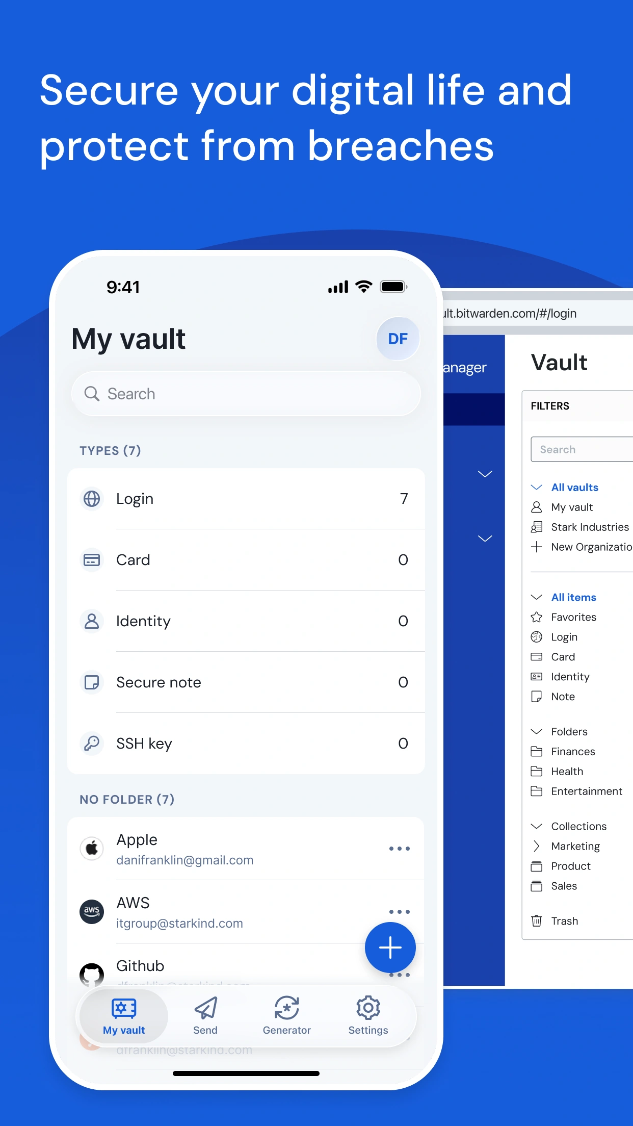 Bitwarden Inc 제공 · App Store의 iPhone 앱 화면 예시