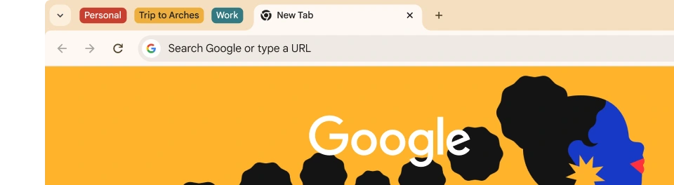 Google 공식 사이트 · Chrome 탭 화면 예시
