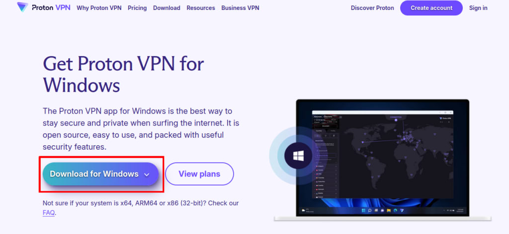 Proton VPN 공식 Windows 설치 안내 · 1단계