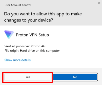 Proton VPN 공식 Windows 설치 안내 · 2단계
