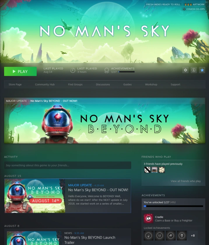 Valve 공식 라이브러리 소개 · 게임 상세 화면 예시(이전 버전 자료)