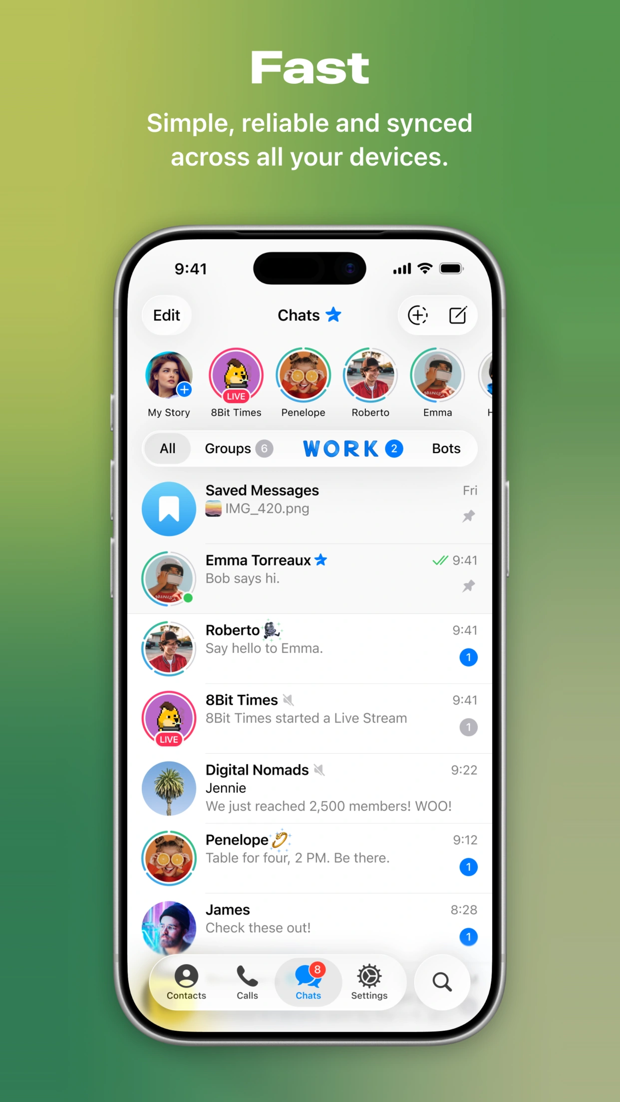 Telegram FZ-LLC 제공 · App Store의 iPhone 앱 화면 예시