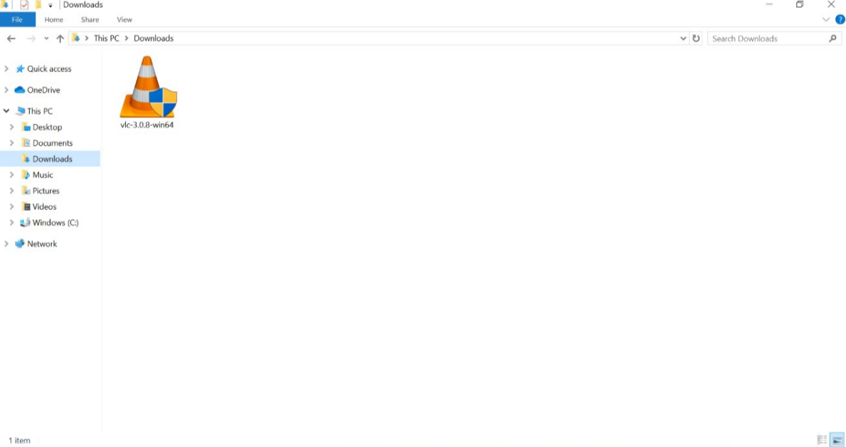 VideoLAN 공식 문서의 Windows 다운로드 폴더 화면
