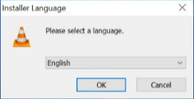 VideoLAN 공식 문서의 Windows 언어 선택 화면